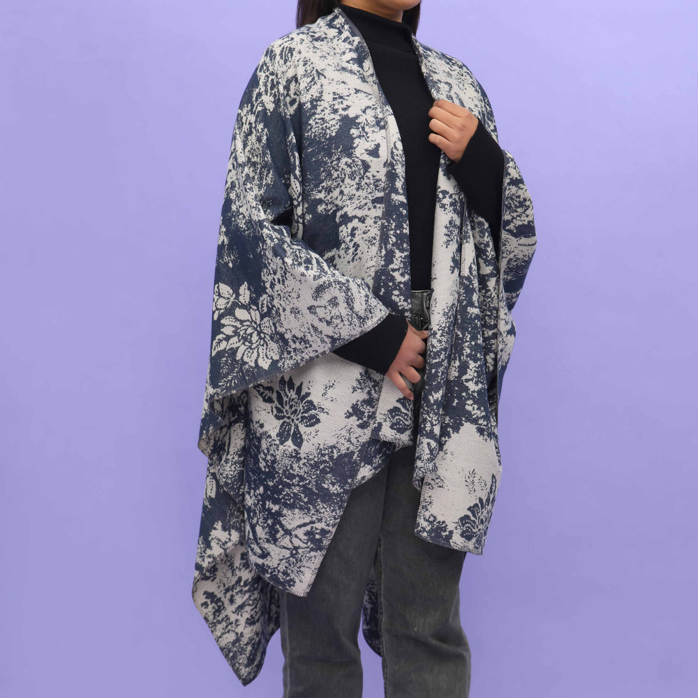 Navy Winter Cape Shawl PN4715