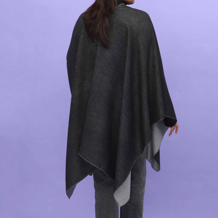 Black Winter Cape Shawl PN4717