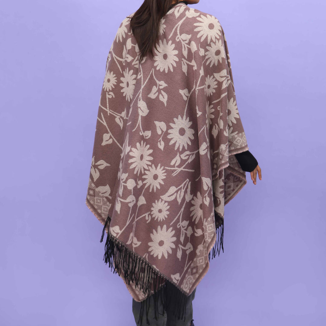 Pink Winter Cape Shawl PN4726