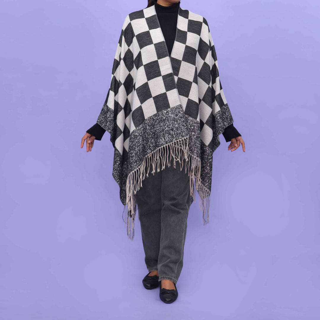 Black Winter Cape Shawl PN4728