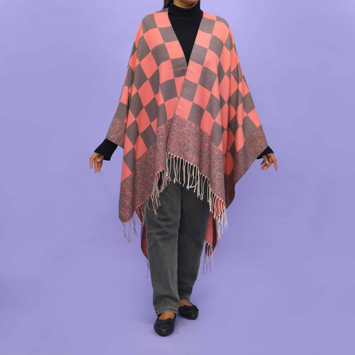 Pink Winter Cape Shawl PN4729