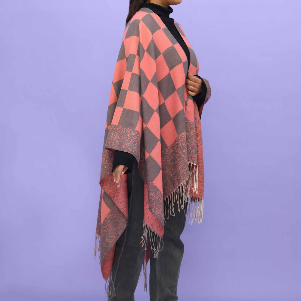 Pink Winter Cape Shawl PN4729