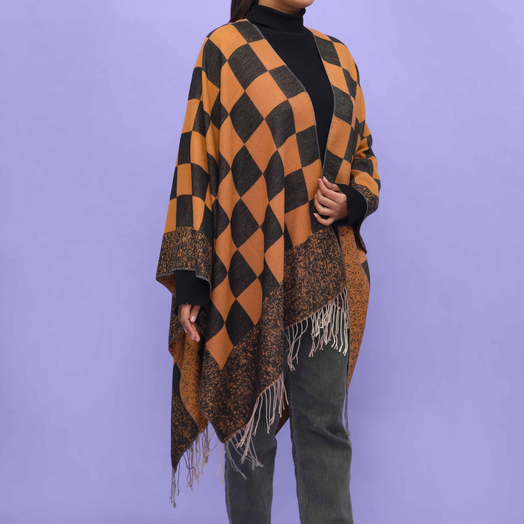 Coffee Winter Cape Shawl PN4731