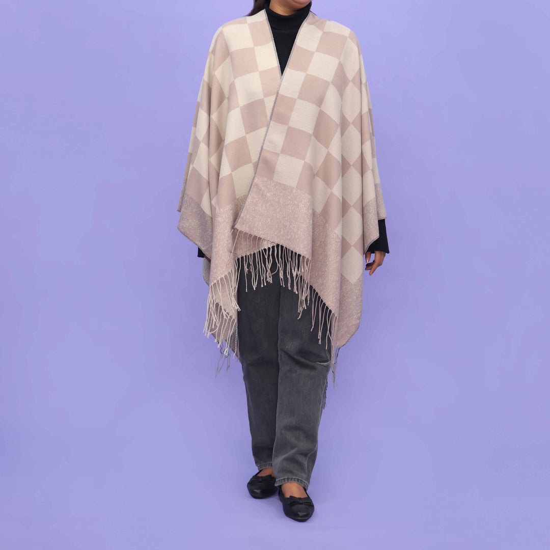 Khaki Winter Cape Shawl PN4732