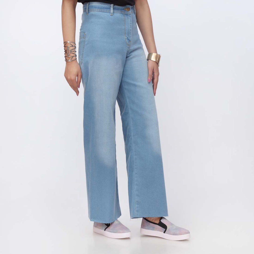 Sky Blue Seamless Flapper Denim Pant PS1540