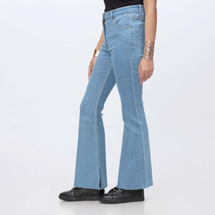 Sky Blue Bell Bottom Denim Pant PS1542