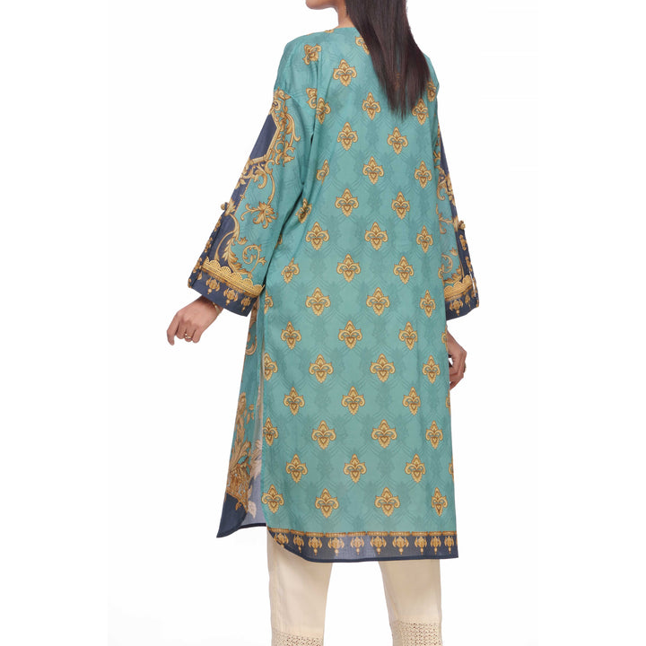 Blue Digital Printed Lawn Embroidered Shirt PS2365