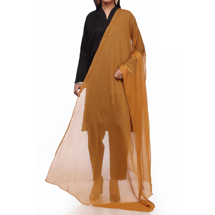 Mustard Plain Dyed Chiffon Dupatta PS2702