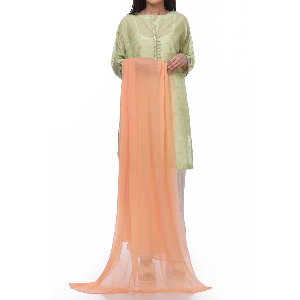 Peach Color Plain Dyed Chiffon Dupatta PS2702