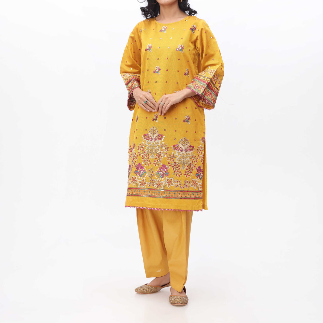 1PC- Embroidered Khadi Net Shirt PS3124