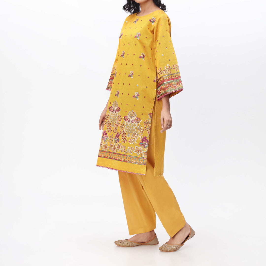 1PC- Embroidered Khadi Net Shirt PS3124