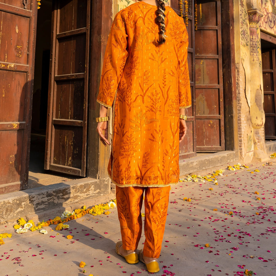 2PC- Zari Printed Shirt & Shalwar PS3244