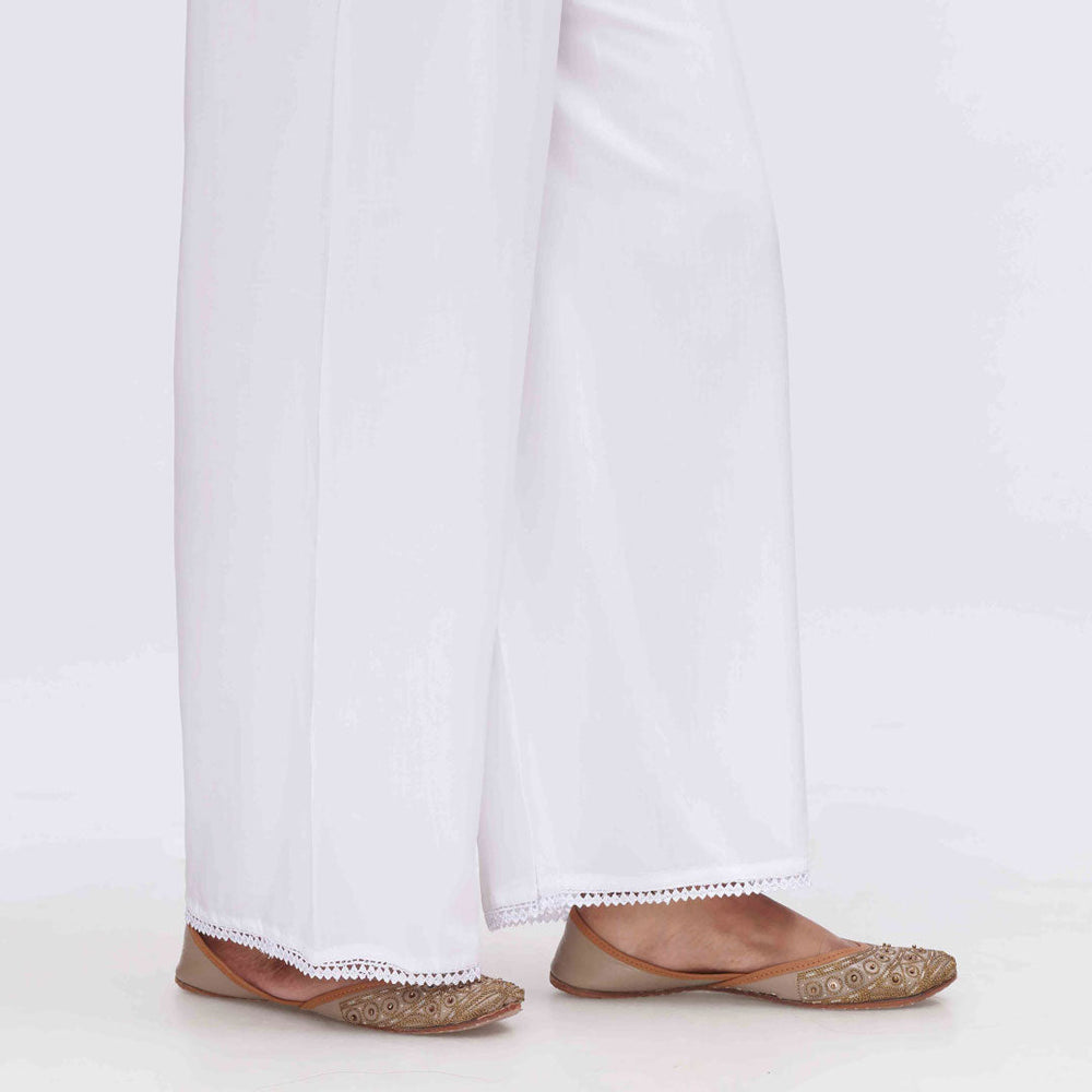 White Cambric Straight Fit Trouser PS3563