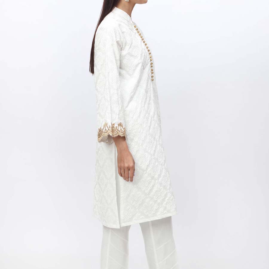 1PC- Embroidered & Puff Printed Cambric Shirt PS4011