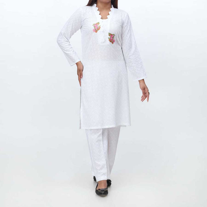 2PC- Embroidered Chikankari Suit PS4072