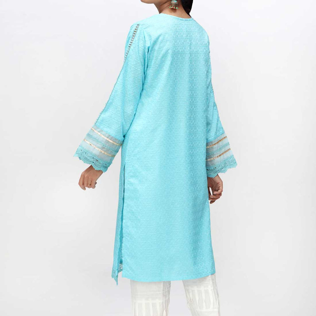 Sky Blue 1PC- Embroidered ChikanKari Shirt PS4074