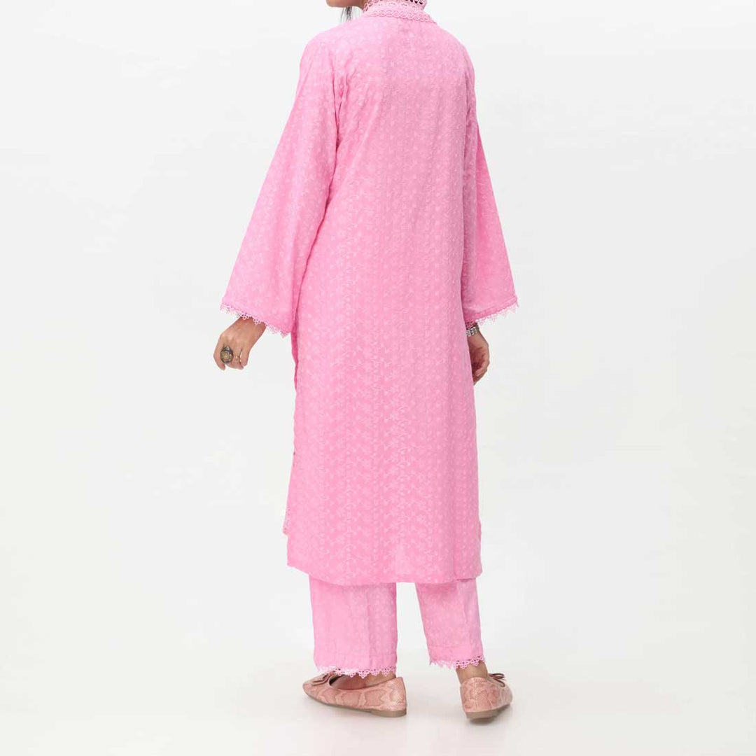 Pink 2PC- Embroidered ChikanKari Suit PS4075