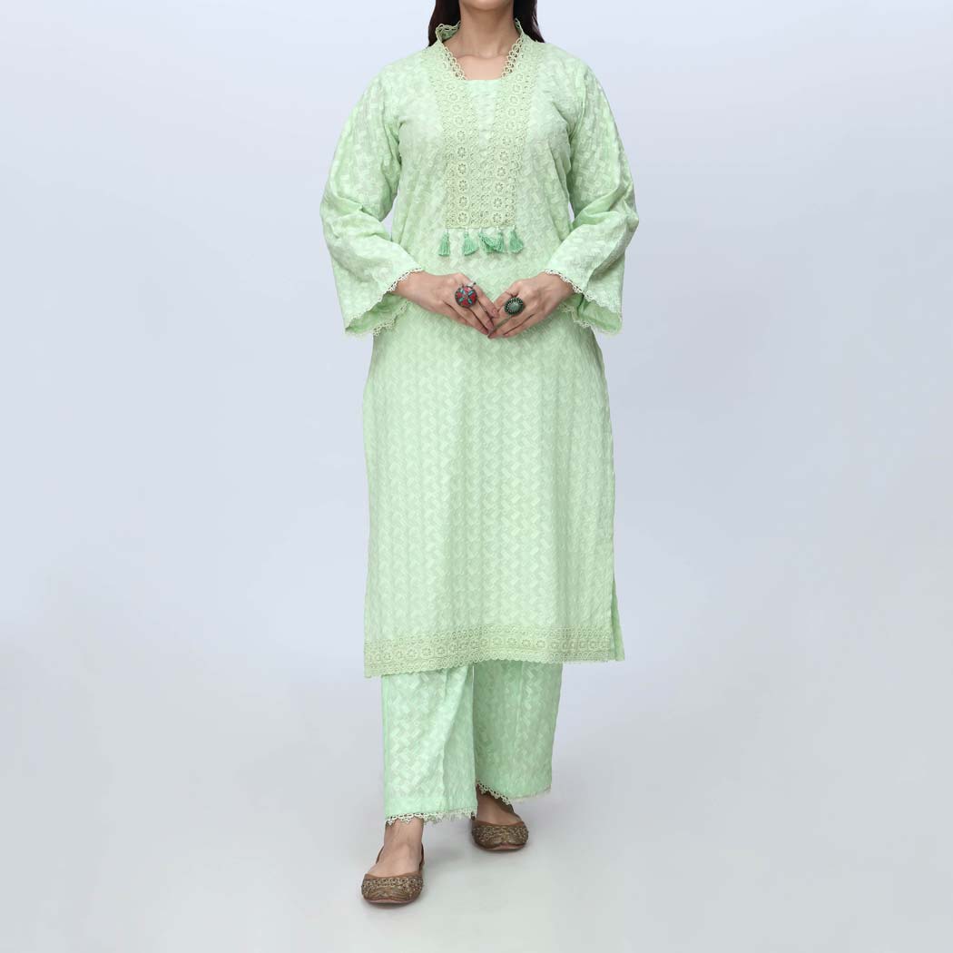 Pista 2PC-Embroidered Chicken Kari Suit PS4075