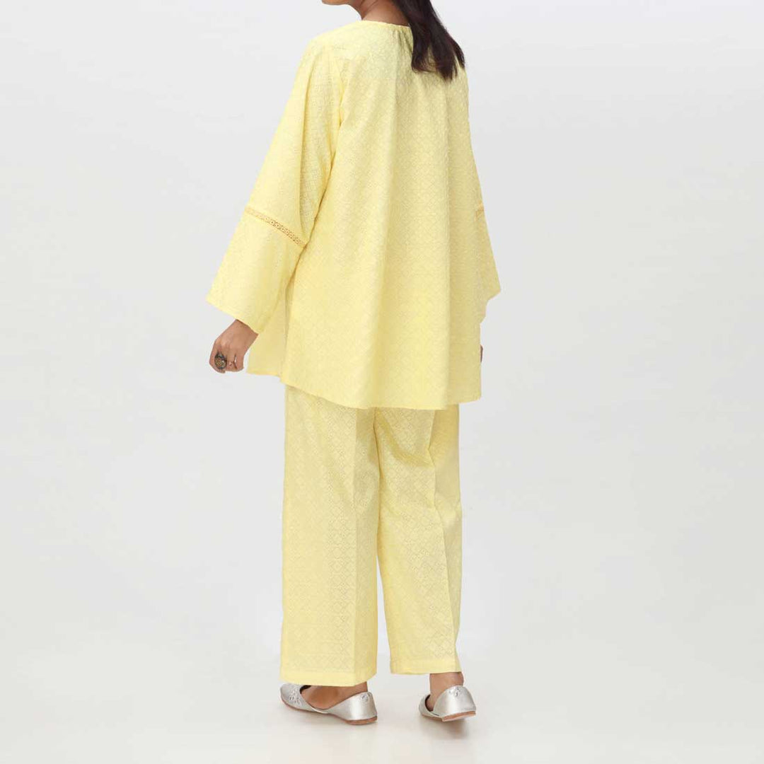 Lemon 2PC- Embroidered ChikanKari Suit PS4076