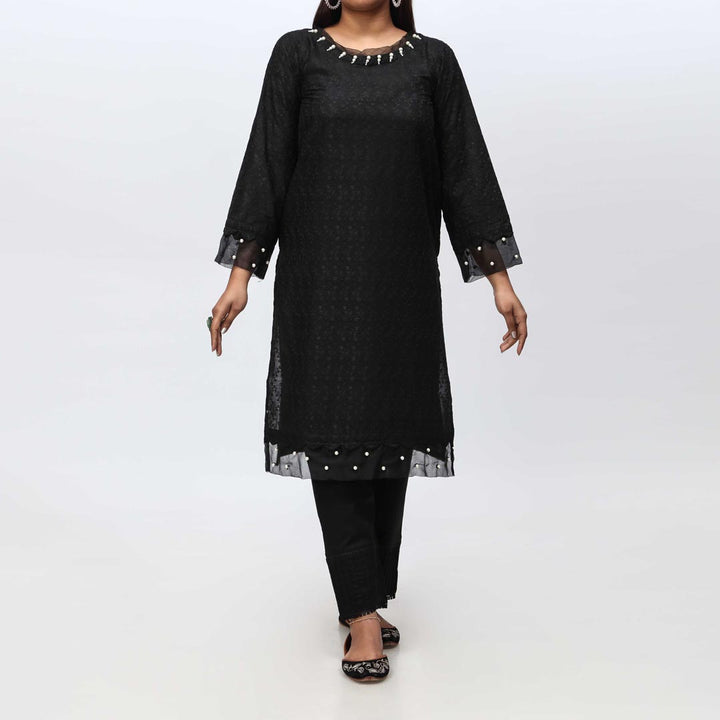 1PC- Embroidered Chicken Kari Shirt PS4080