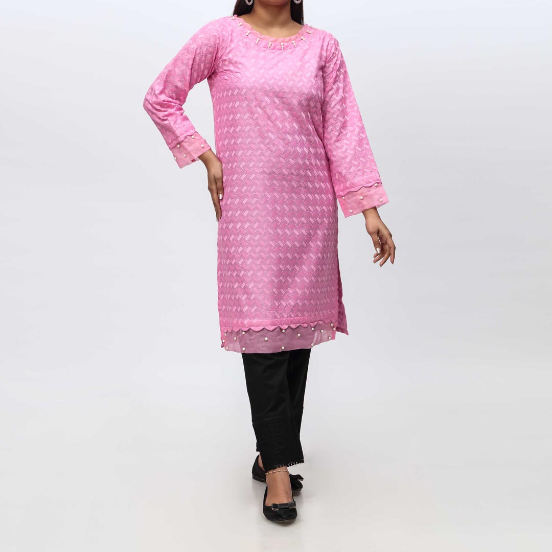 1PC- Embroidered Chicken Kari Shirt PS4080