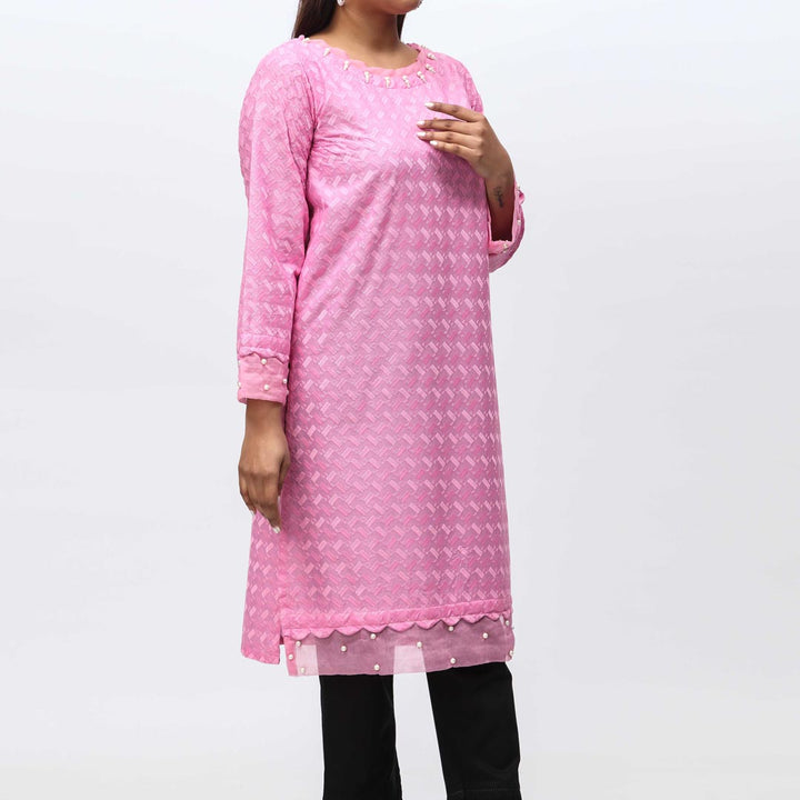 1PC- Embroidered Chicken Kari Shirt PS4080