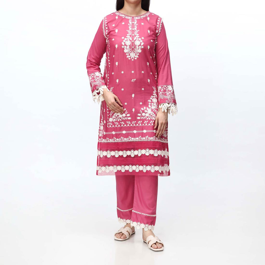 2PC- Embroidered Cambric Suit PS4083