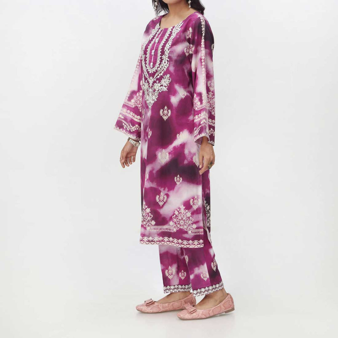 Purple 2PC- Embroidered Lawn Suit PS4092