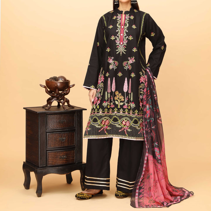 3PC- Embroidered Cambric Suit PS4130