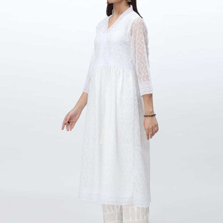 1PC- Embroidered Chiffon Shirt PS4173