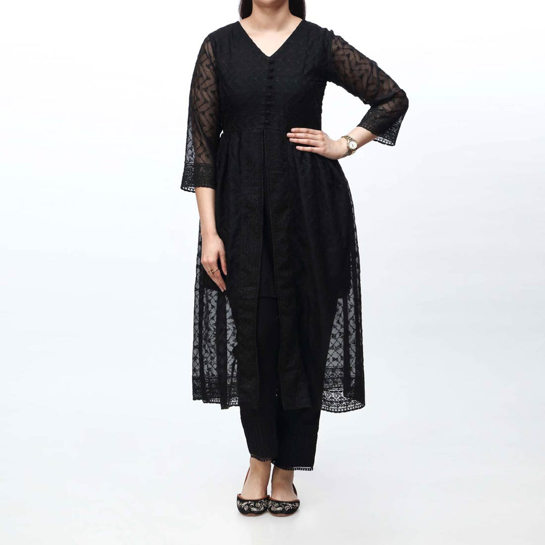 1PC- Embroidered Chiffon Shirt PS4175