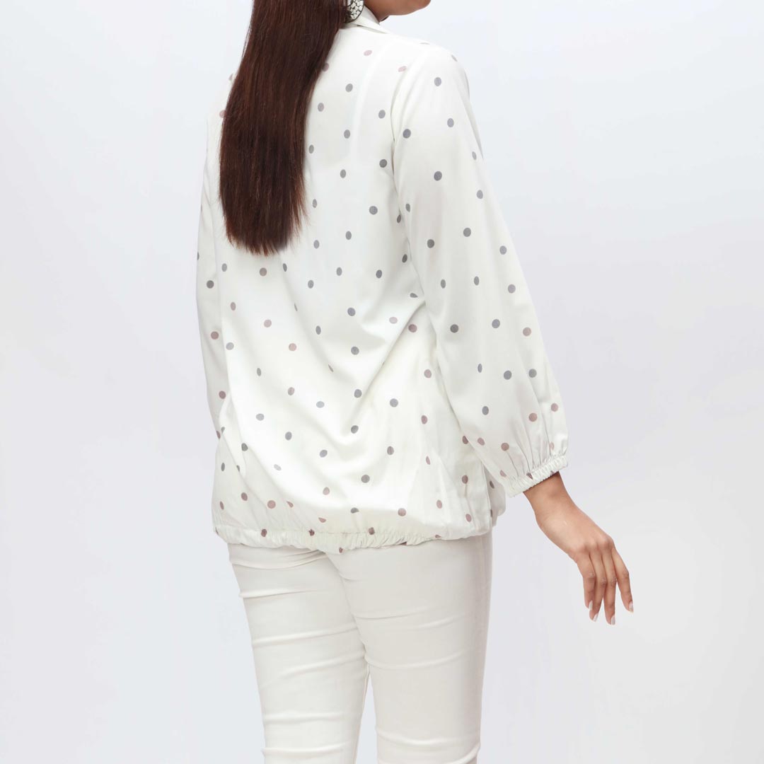 1PC- Printed Polka Dot Cambric Top PS4183