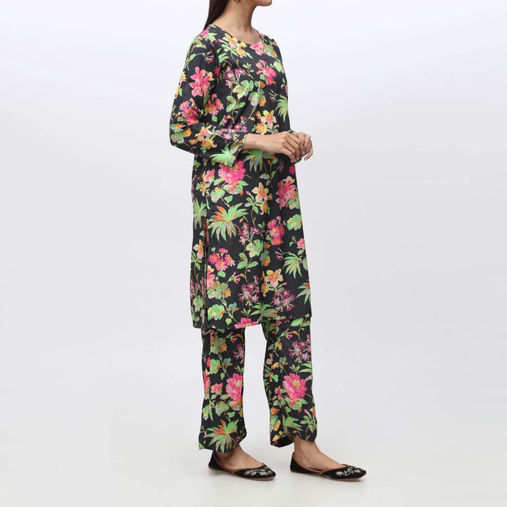 2PC- Digital Printed Grip Silk Shirt & Trouser PS4205