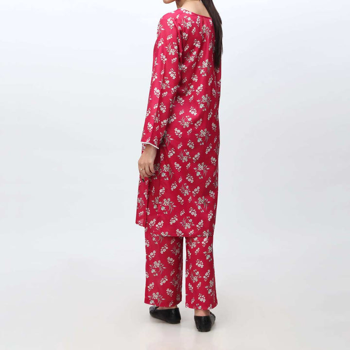 Red 2PC- Printed Cambric Suit PS4211