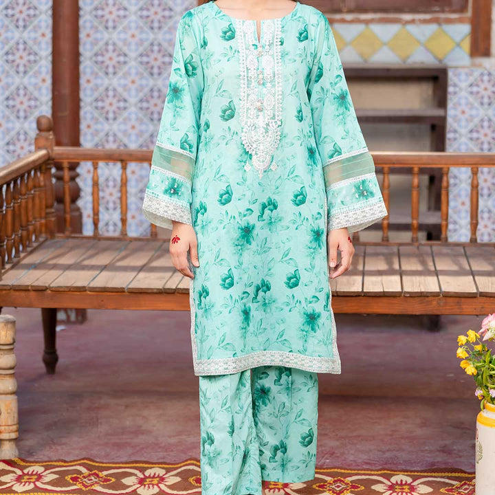 2PC- Embroidered & Digital Printed Suit PS4222