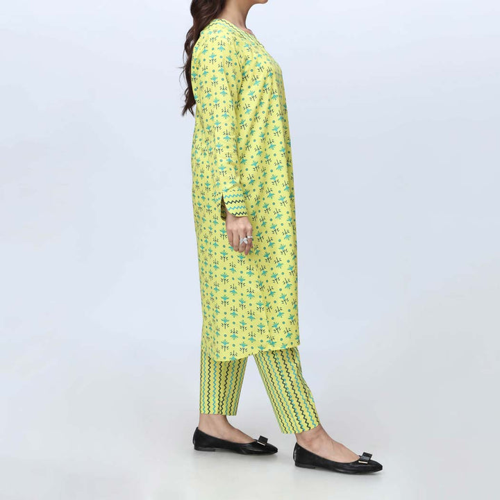 Yellow 2PC-Printed Cambric Suit PS4250