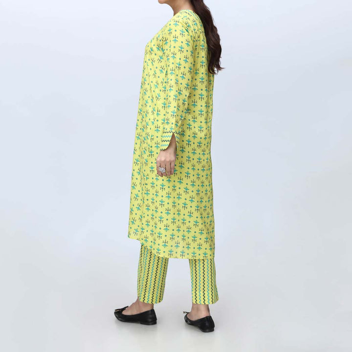 Yellow 2PC-Printed Cambric Suit PS4250