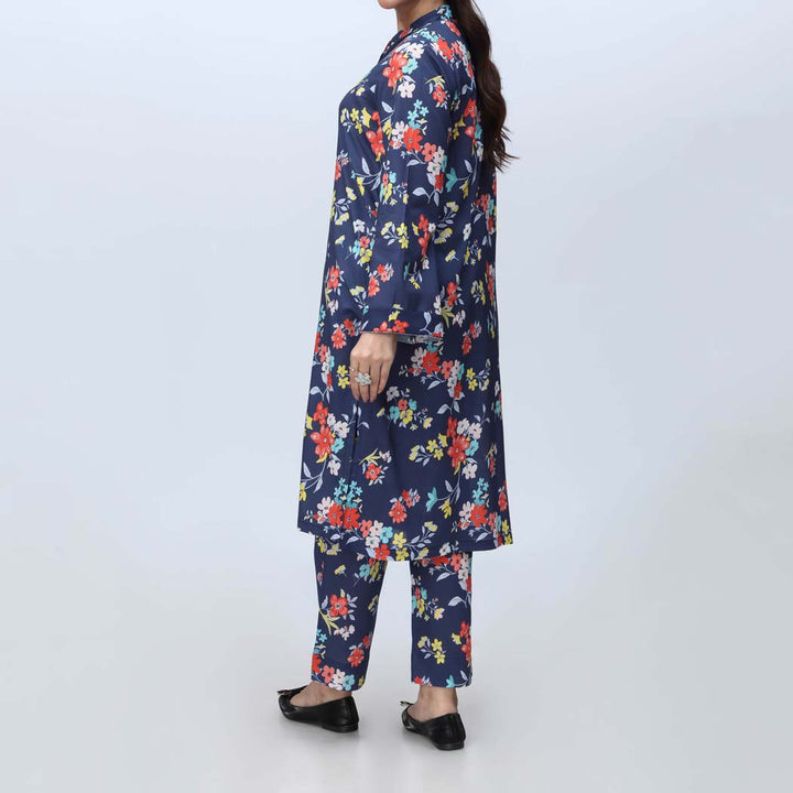 Blue 2PC-Printed Cambric Suit PS4257