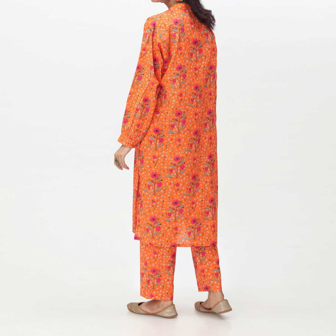 Orange 2PC- Digital Printed Cambric Suit PS4260