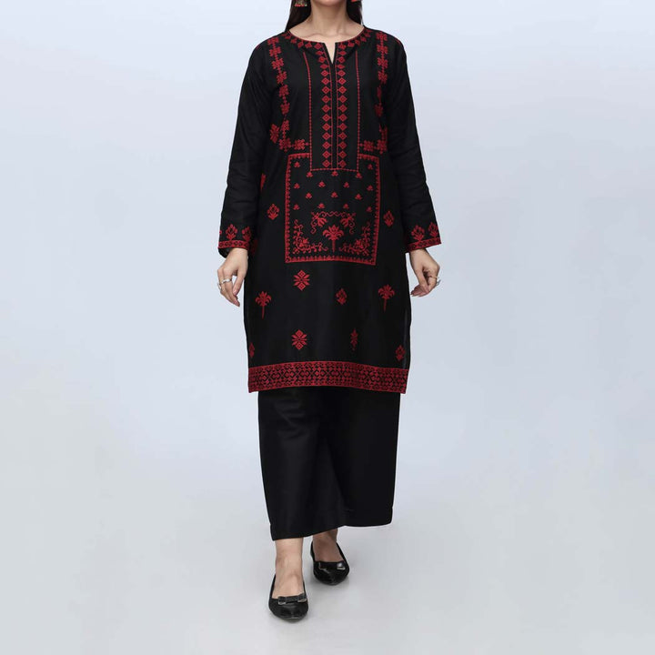 Black 2PC-Embroidered Cambric Suit PS4264