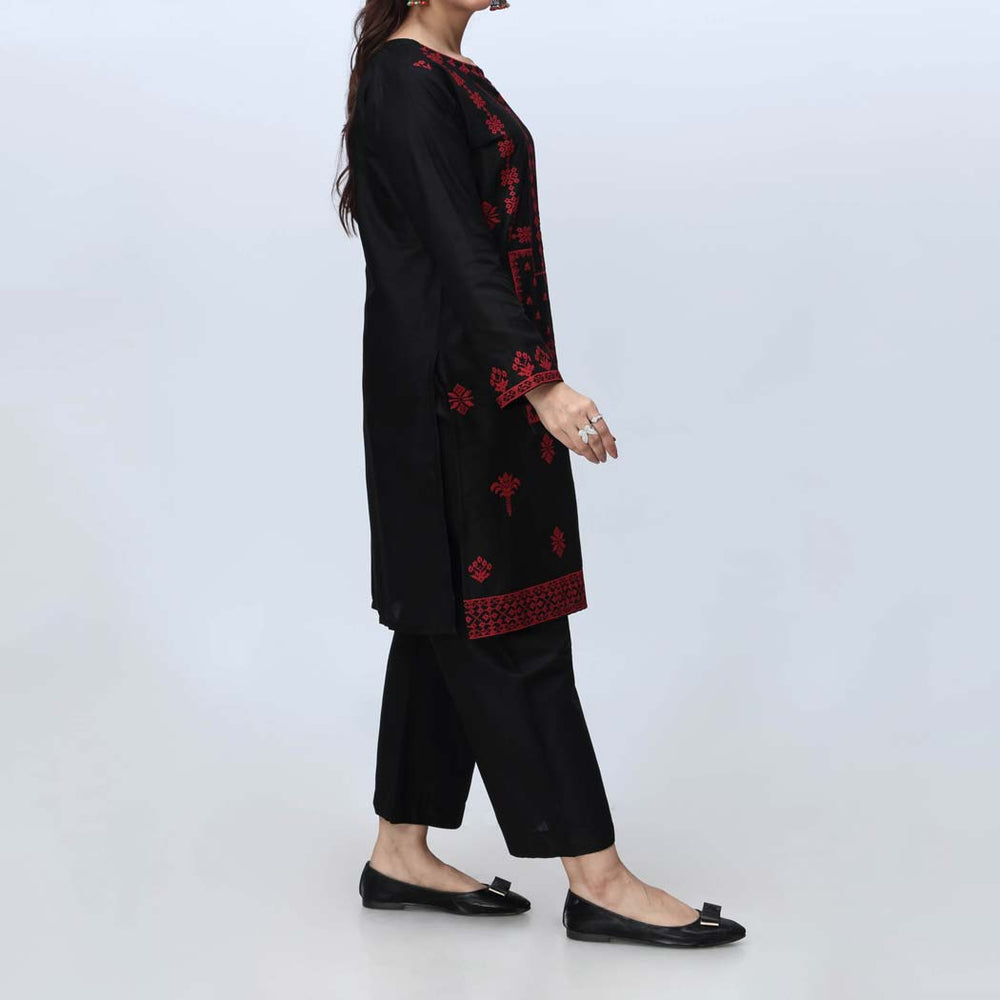 Black 2PC-Embroidered Cambric Suit PS4264