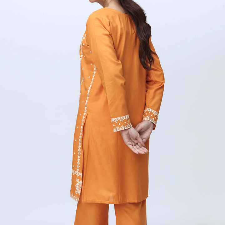 Mustard 2PC-Embroidered Cambric Suit PS4267