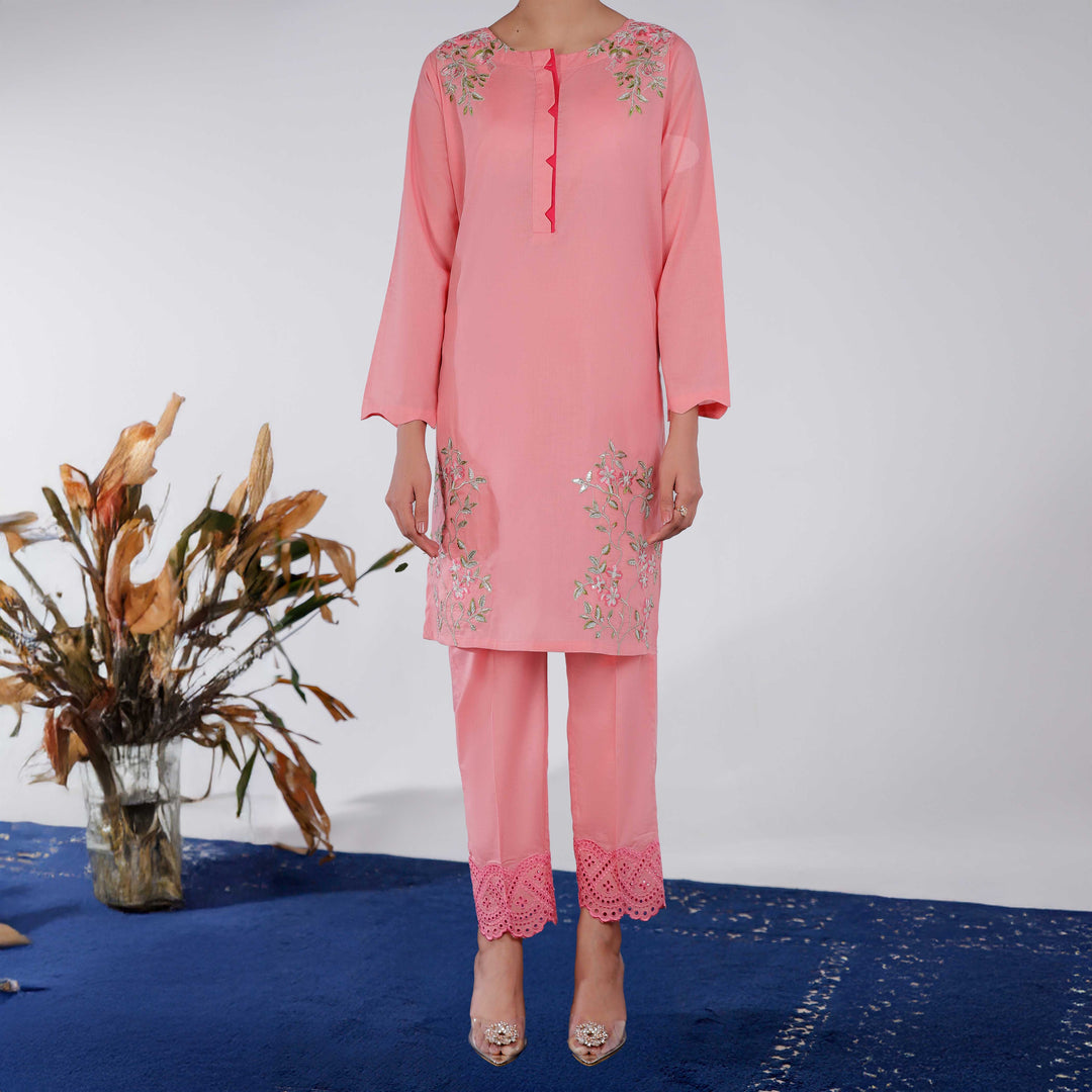 2PC- Embroidered Cambric Suit PS4329