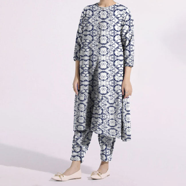 2PC-Digital Printed Cambric Suit PS4458