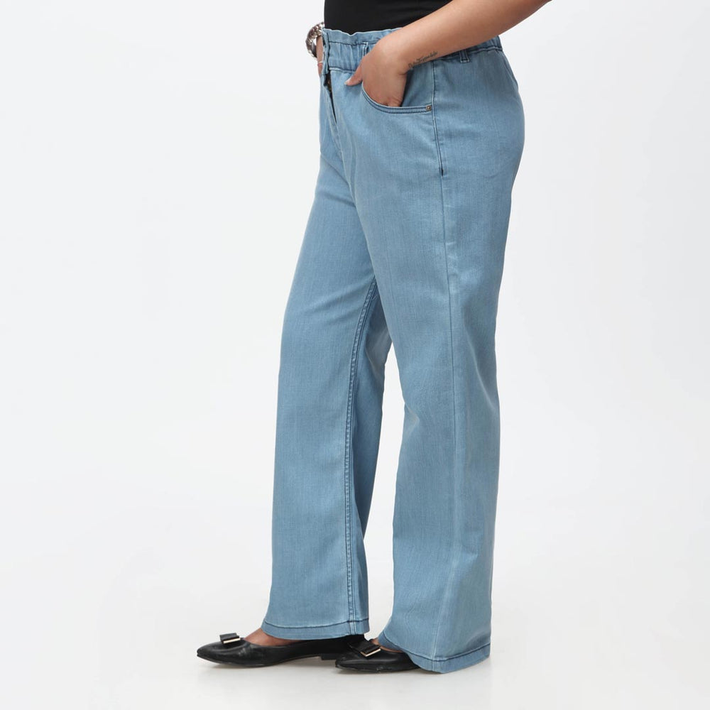 Sky Blue Mom Fit Denim Pant PS4529