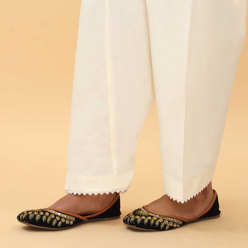 Cream Slim Fit Plain Trouser PS4572