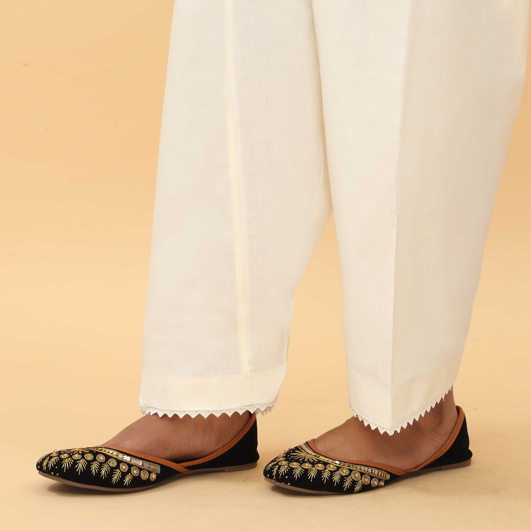 Cream Slim Fit Plain Trouser PS4572