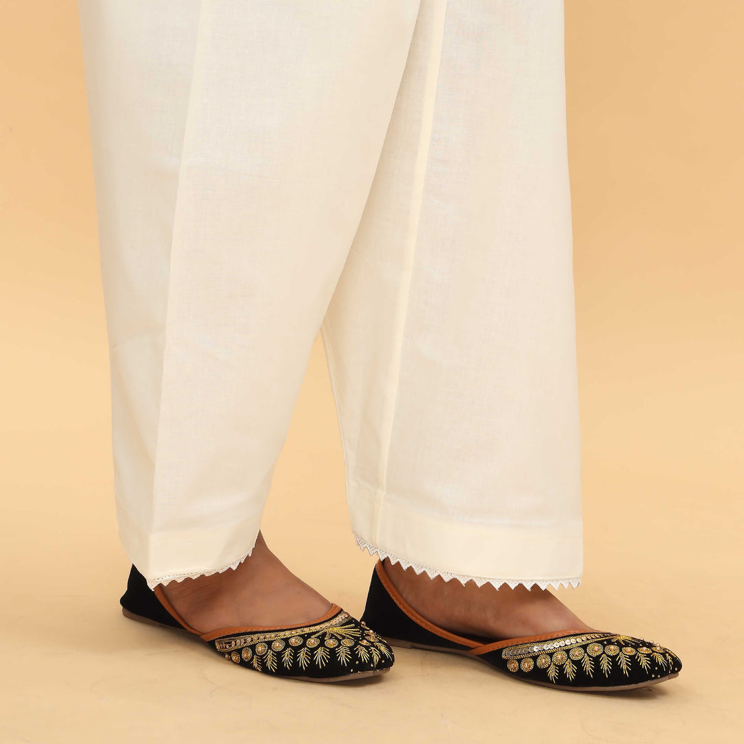 Cream Slim Fit Plain Trouser PS4572