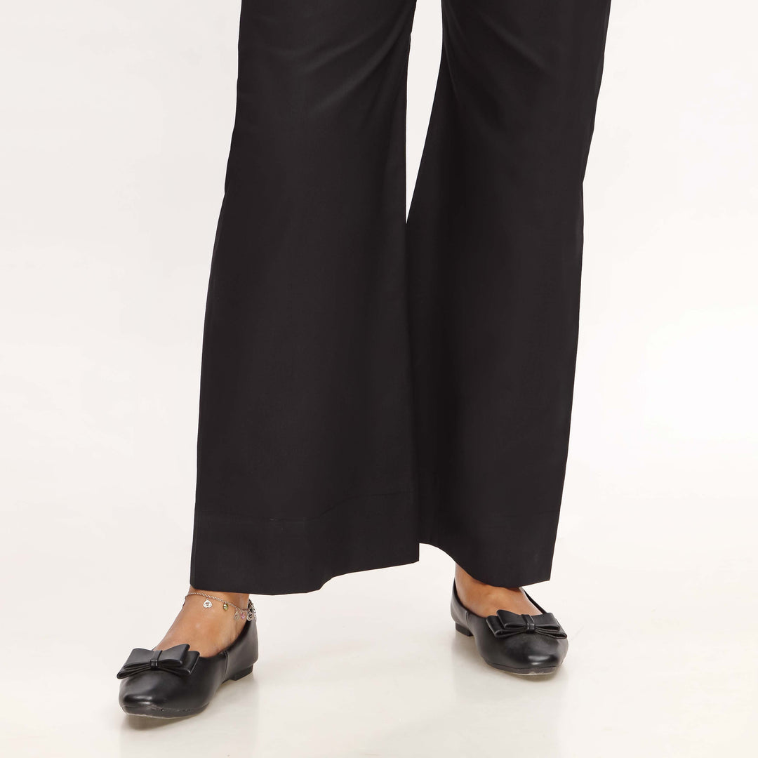 Black Striaght Fit Cambric Plain Trouser PS4596