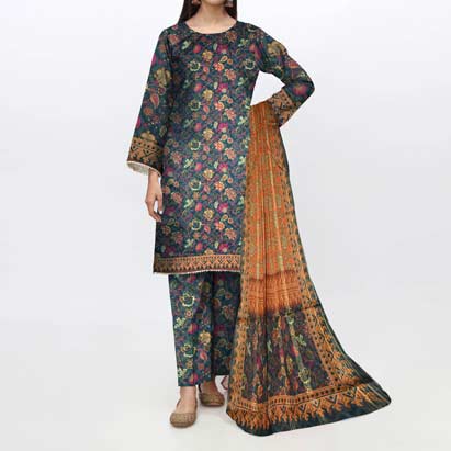 3PC- Unstitched Digital Printed Lawn Suit PS4608